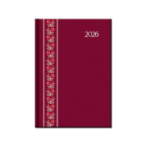 Denný diár A5 FOLK EXTRA červený 2026