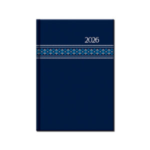 Týždenný diár A5 FOLK modrý 2026